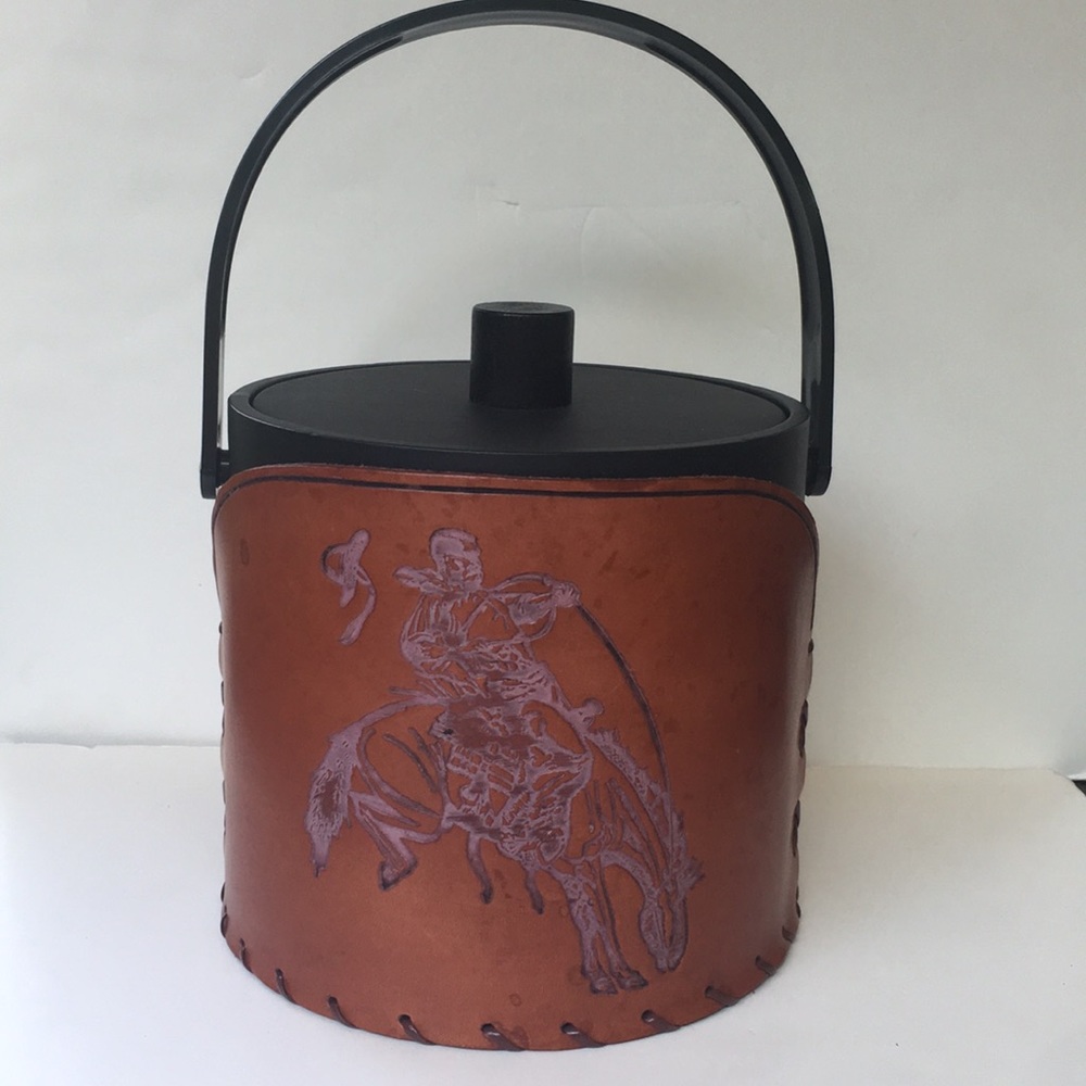 Cowboy Western leather Ice Bucket